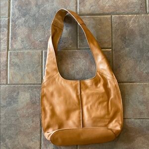 Lucky Brand Tan Leather Shoulder Bag with Slouchy Design